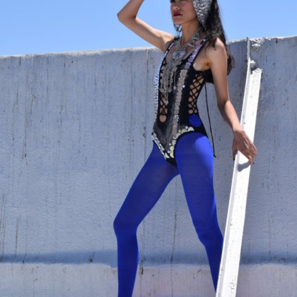 Haute Royal Blue  Pantyhose OS - Picture 6 of 7